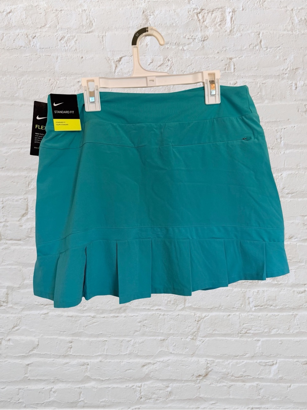 NWT Nike Flex Dri-FIT Golf Skort Teal Pleated Built-In Shorts Zip Pocket Size M - Picture 5 of 8